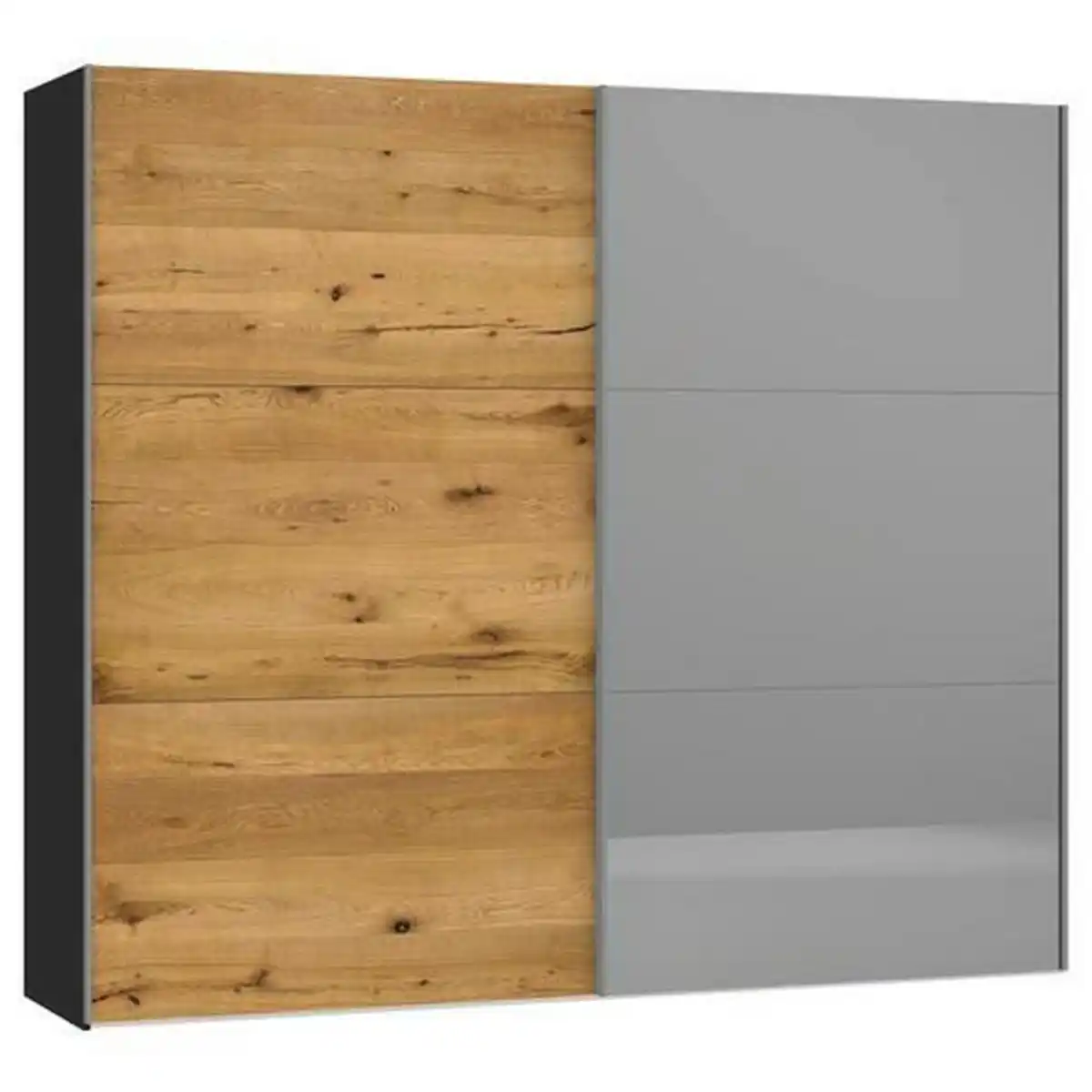 Bild 1 von Jutzler Schwebetürenschrank, Schwarz, Eiche, Holzwerkstoff, Eiche, furniert, 3 Fächer, 253x220x65 cm, Typenauswahl, Beimöbel erhältlich, umfangreiches Zubehör in verschiedenen Holzarten Größen