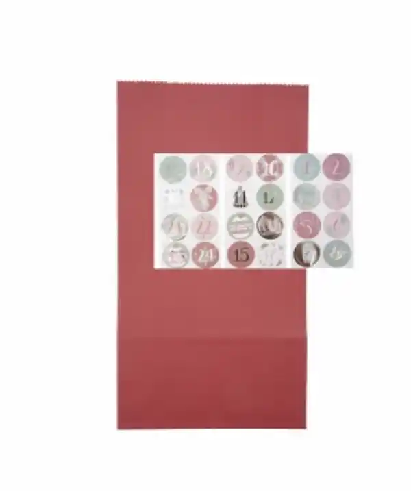 Bild 1 von Adventskalender mit Tüten, 24er-Pack, verschiedene Ausführungen, rosa