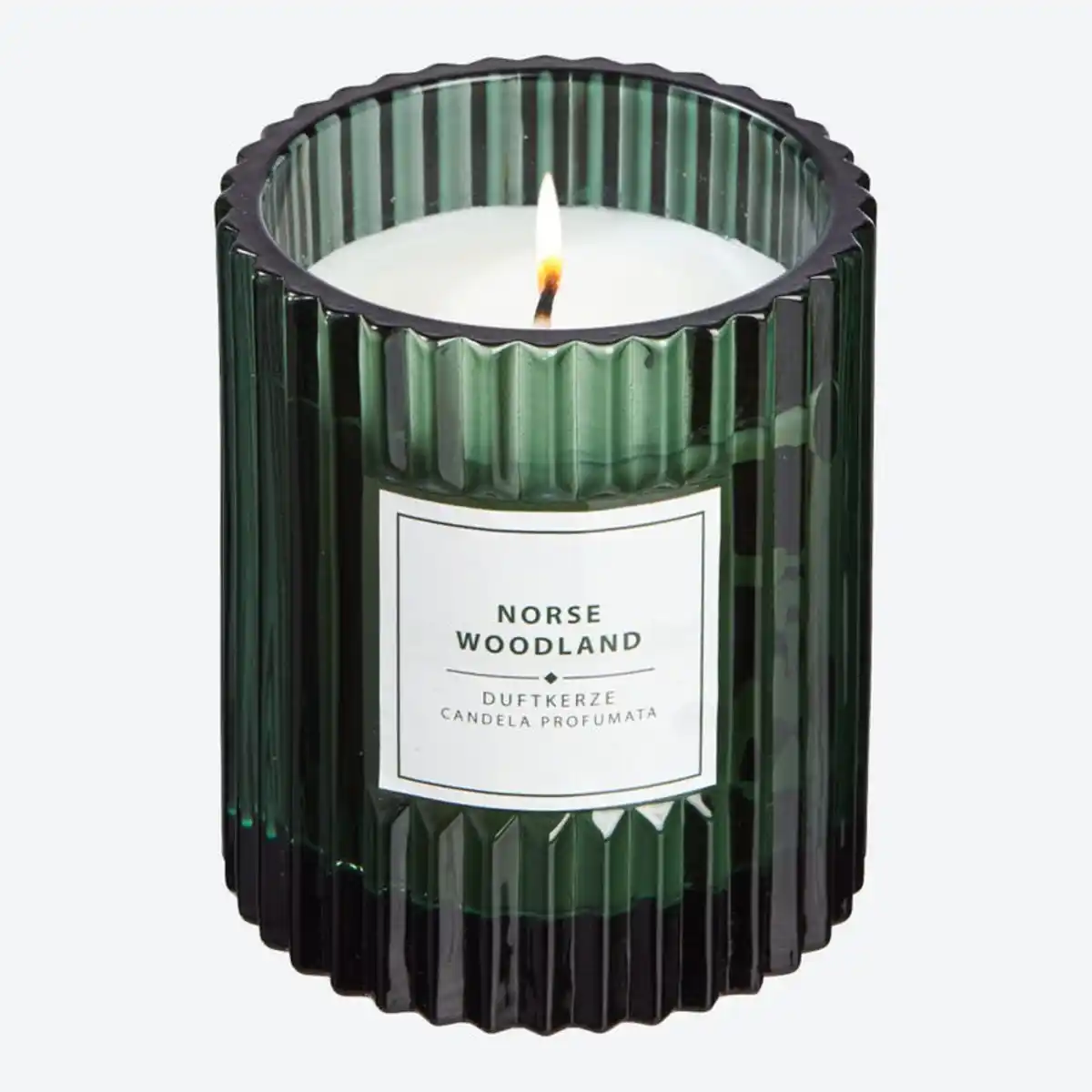 Bild 1 von Duftkerze im Glas mit Rillen, ca. 8x9cm, Dark-green
