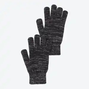 Damen-Strickhandschuhe mit Lurex, Black