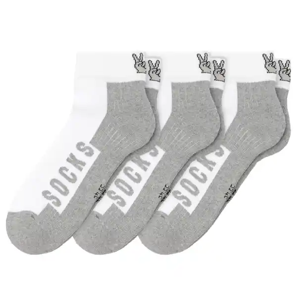 Bild 1 von 3 Paar Herren Sneaker-Socken WEISS / GRAU