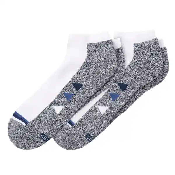 Bild 1 von 3 Paar Herren Trekking Sneaker-Socken WEISS / DUNKELBLAU