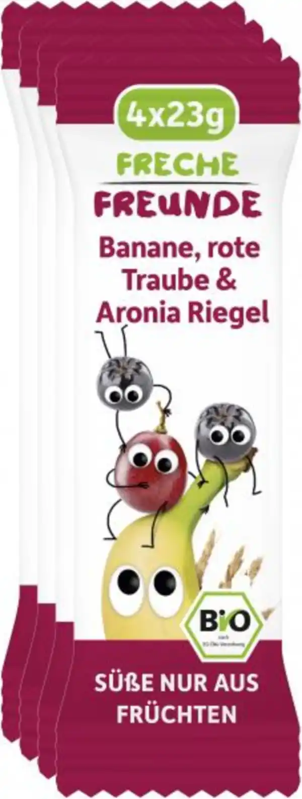 Bild 1 von Freche Freunde Fruchtriegel Banane-Rote Traube-Aronia