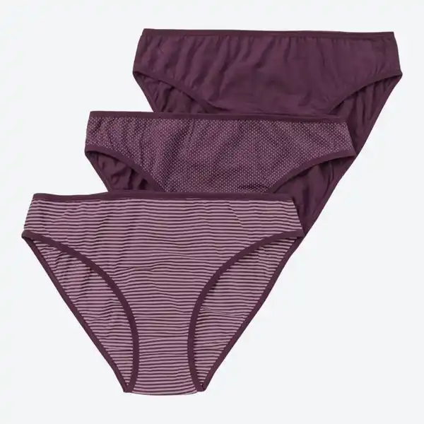 Bild 1 von Damen-Minislip mit trendigem Muster, 3er-Pack, Violet