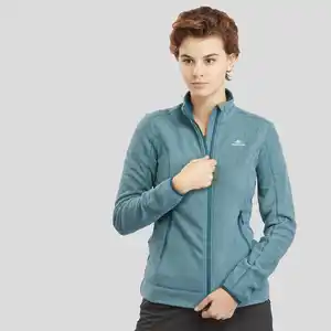 Fleecejacke Damen Wandern - MH120 blau/grau Blau|grün