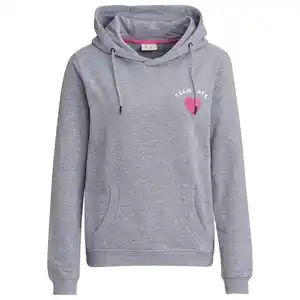 Damen Hoodie mit Herz-Applikation GRAU