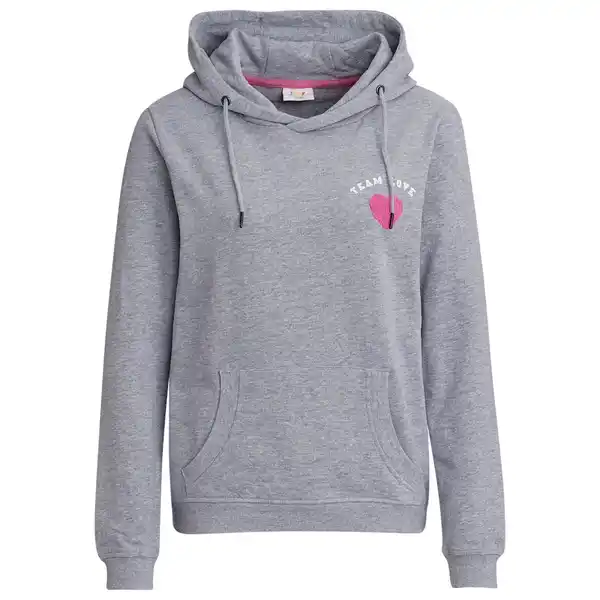 Bild 1 von Damen Hoodie mit Herz-Applikation GRAU