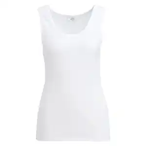 Damen Unterhemd mit Rippstruktur WEISS