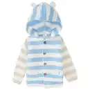 Bild 1 von Baby Strickjacke in geringeltem Dessin WEISS / HELLBLAU / BEIGE