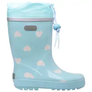 Mädchen Gummistiefel mit Herzchen-Allover HELLBLAU