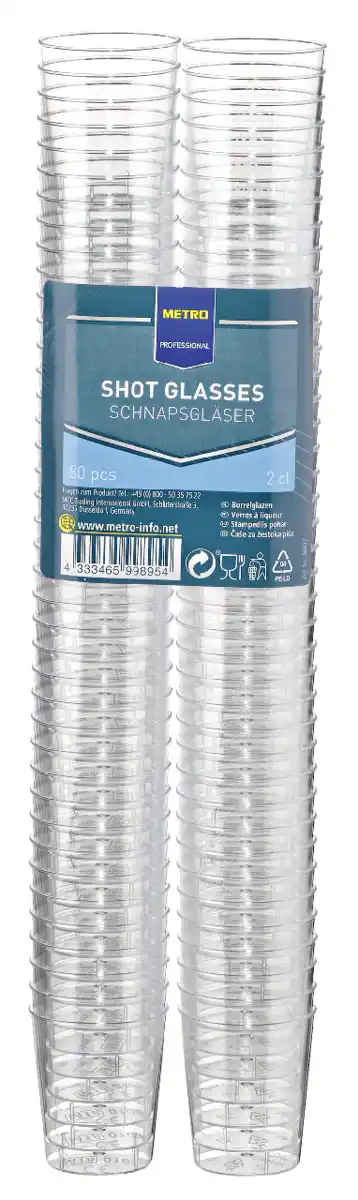 Bild 1 von METRO Professional, Schnapsgläser, Polystyrol (PS), 2 cl, klar, 80 Stück