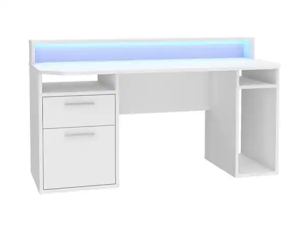 Bild 1 von Gaming Tisch Computerschreibtisch 160 cm weiß - LED - TEZAUR