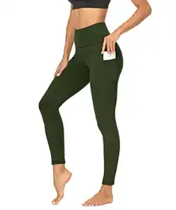 DDOBB Sport Leggings Damen High Waist Mit Taschen Bauchweg Sportleggins Gym Sporthose Leggings Blickdichte Lang Po Push Up Laufhose Yoga Hosen