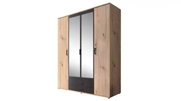 Bild 1 von Kleiderschrank mit Spiegel -  Artisan Eiche - anthrazit - 160 cm - CHICAGO