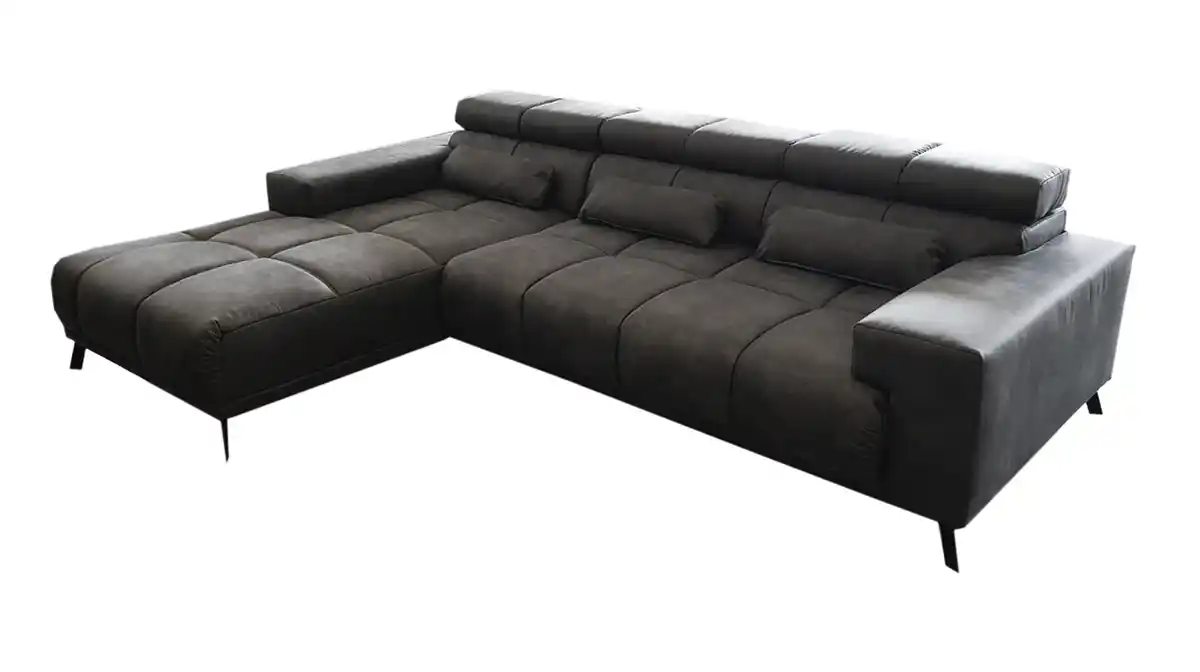 Bild 1 von Ecksofa grau-braun 285 x 200 cm - Sitztiefenverstellung - SPEED