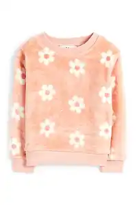 C&A Blume-Fleecepullover, Rosa, Größe: 92