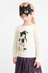 C&A Halloween-Set-Langarmshirt und Maske-2 teilig, Rosa, Größe: 92