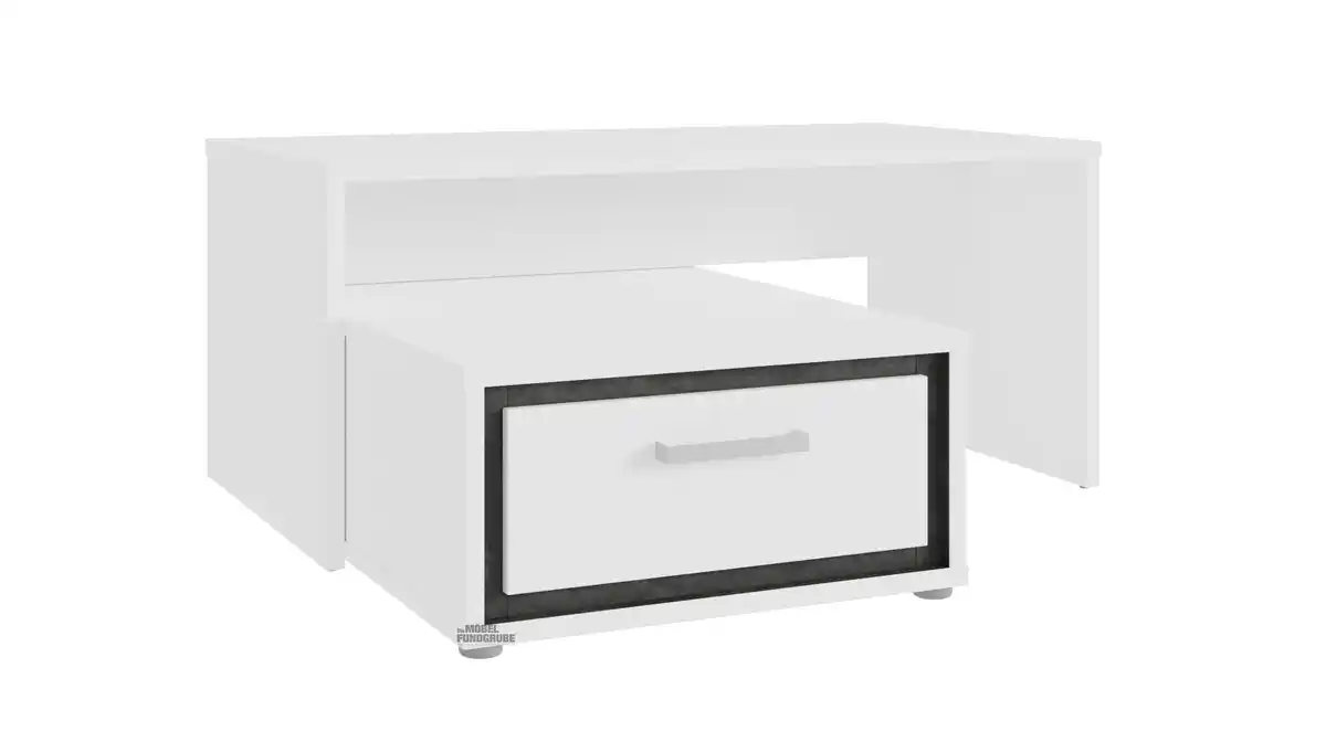 Bild 1 von Couchtisch weiß hochglanz - grau 110 x 100 cm - RIGMOR