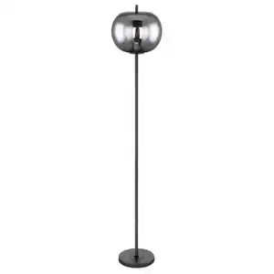 GLOBO Retrofit Stehlampe Blacky schwarz /rauchfarbig 30x30cm H160cm