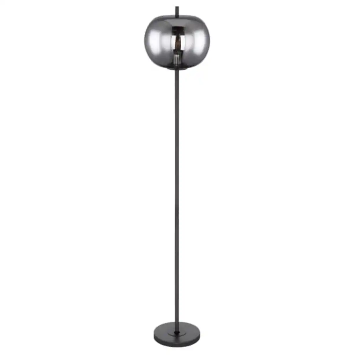 Bild 1 von GLOBO Retrofit Stehlampe Blacky schwarz /rauchfarbig 30x30cm H160cm