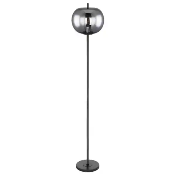 Bild 1 von GLOBO Retrofit Stehlampe Blacky schwarz /rauchfarbig 30x30cm H160cm