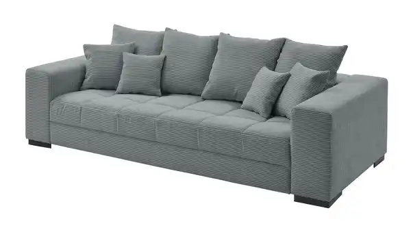 Bild 1 von Big Sofa grau Cord 254 cm - Nosagunterfederung - BORNEO