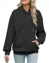 Bild 1 von UMIPUBO Hoodie Damen Kapuzenpullover Herbst Winter Elegant Pullover mit Taschen Waffel Sweatshirt Baumwolle Causal Langarm Oberteile