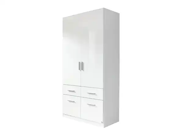 Bild 1 von Kleiderschrank weiß hochglanz - rauch - 91 cm - CELLE