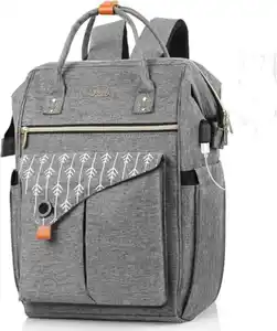 Rucksack Damen, Laptop Rucksack, Schulrucksack mit USB Ladeanschluss für Arbeit Wandern Reisen Camping