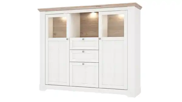 Bild 1 von Highboard Schneeeiche 136 cm mit LED - Beleuchtung - ILOPPA