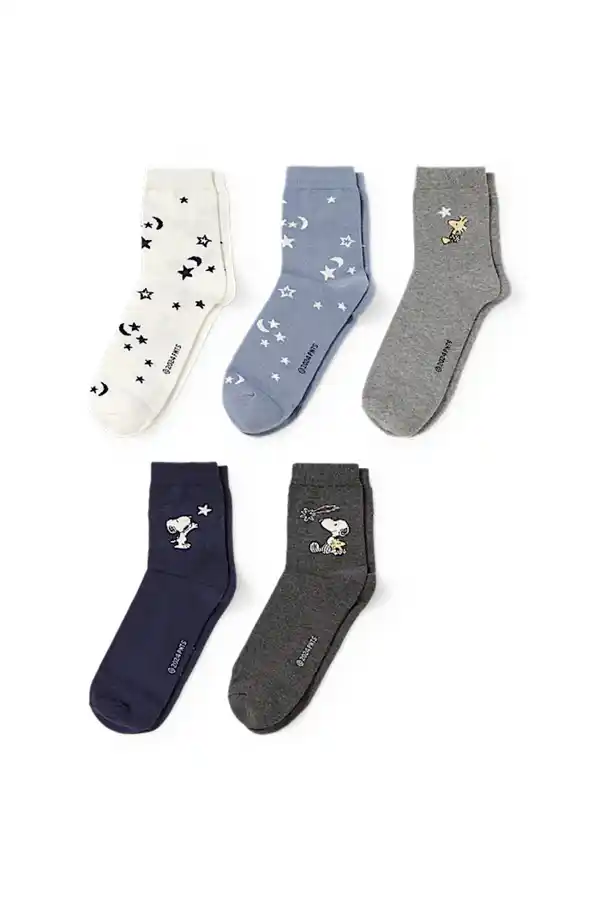 Bild 1 von C&A Multipack 5er-Socken mit Motiv-Snoopy, Grau, Größe: 35-38