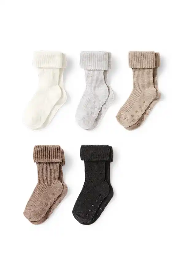 Bild 1 von C&A Multipack 5er-Baby-Anti-Rutsch-Socken, Beige, Größe: 15-17