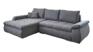 Ecksofa grau 280 x 175 cm Schlaffunktion - RACHEL