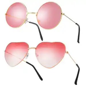 flintronic Herz Sonnenbrille, Herz Party Brillen, Retro Party Sonnenbrille, Hippie Herzförmige Brille, Partybrillen für Geburtstagsfeier Fasching LNeuheit Party Halloween Foto Requisiten