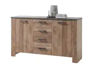 Sideboard mit 4 Schubladen Samdal - anthrazit 148 cm - EDMONTON