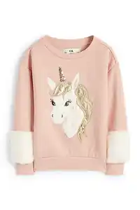 C&A Einhorn-Sweatshirt, Rosa, Größe: 92