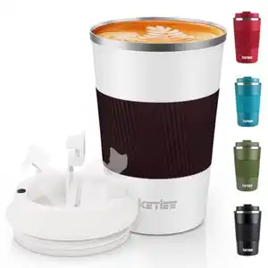 KETIEE Kaffeebecher to go,Thermobecher Kaffee-to-go,Kaffeebecher Thermo,Doppelwandig Reisebecher Travel Mug,Vakuum Isolierbecher mit auslaufsicherem Deckel für Kaffee und Tee