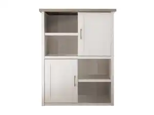 Highboard mit 2 Türen Pinie weiß - Trüffel 106 cm - LUCA