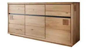 Sideboard 3 Schubladen Wildeiche massiv geölt 175 cm - GIRONA