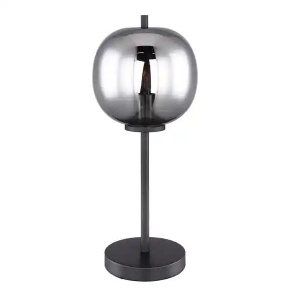 Bild 1 von GLOBO Retrofit Tischlampe Blacky schwarz /rauchfarbig 18,5x18,5cm H45cm