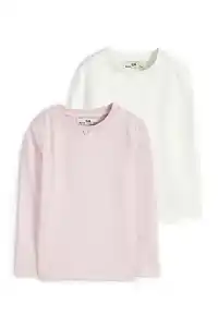 C&A Multipack 2er-Thermo-Langarmshirt, Rosa, Größe: 98-104