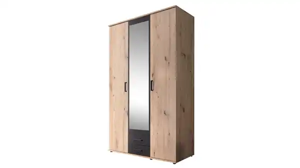 Bild 1 von Kleiderschrank mit Spiegel -  Artisan Eiche - anthrazit - 120 cm - CHICAGO