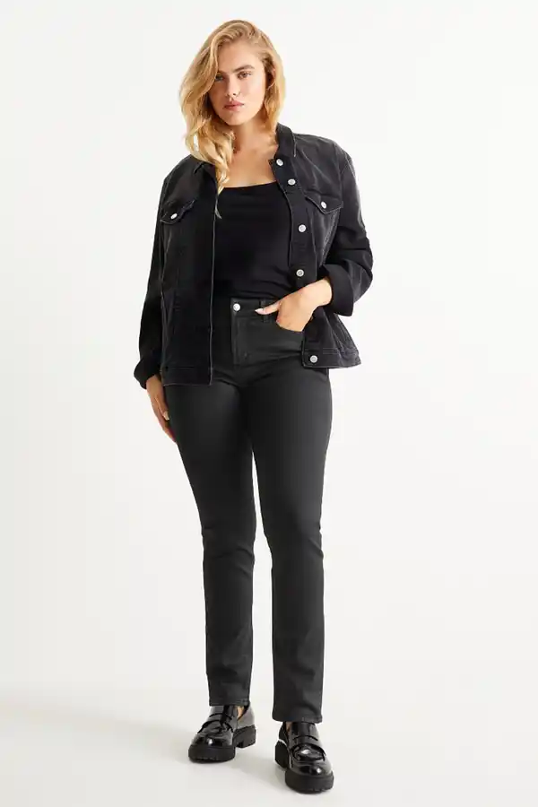 Bild 1 von C&A Slim Jeans-Mid Waist, Schwarz, Größe: 44