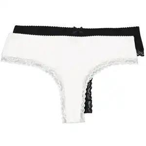 Valerie Damenstring 2er-Pack, Cremefarbe, M