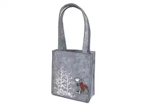 Weihnachts-Filz-Tasche grau mit weiß