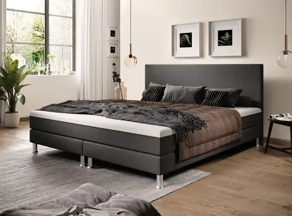 Bild 2 von Boxspringbett Sunny Plus 180x200 Webstoff Anthrazit