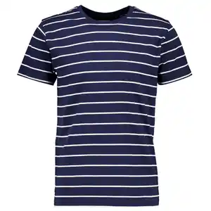 Hern t-shirt Kurze Ärmel, Navy/Weiß, L