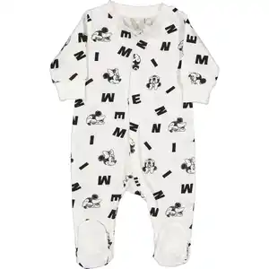 Baby Pyjama Minnie Lange Ärmel Strampler mit Füßchen, Weiß, 62