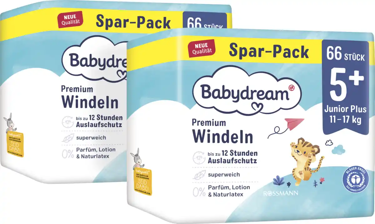 Bild 2 von Babydream Premium Windeln Monatspack Junior+ Gr. 5+, 132 Stück, 11-17 kg