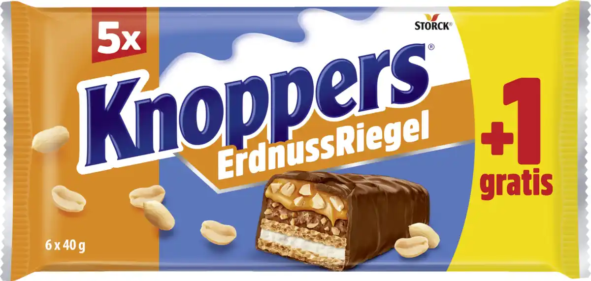 Bild 1 von Knoppers ErdnussRiegel 5+1, 240 g